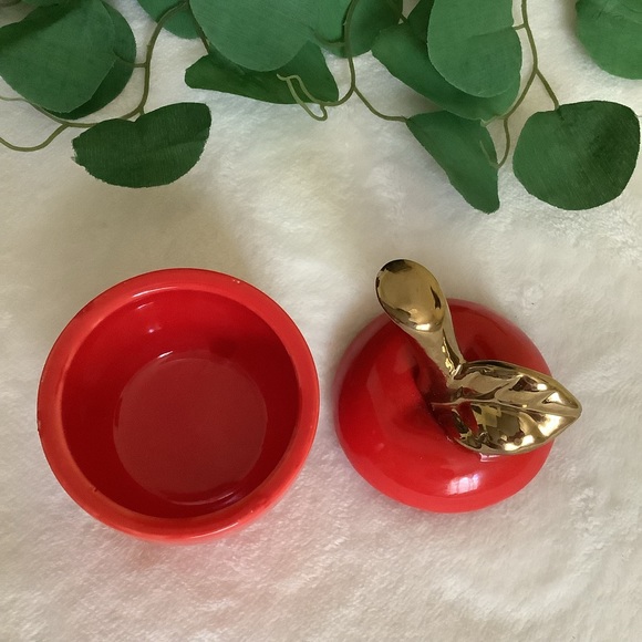 Ceramic Red Apple Trinket Dish - Picture 5 of 10